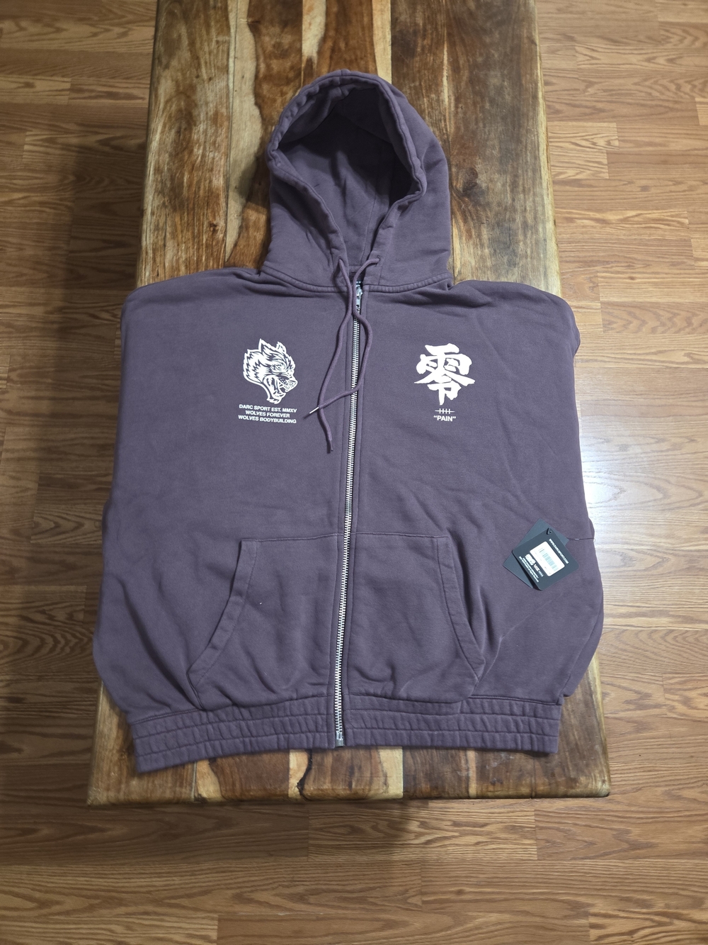 Darc Sport/Naruto Collab "PAIN" Unisex Purple Zip-Up Hoodie - Picture 2 of 9